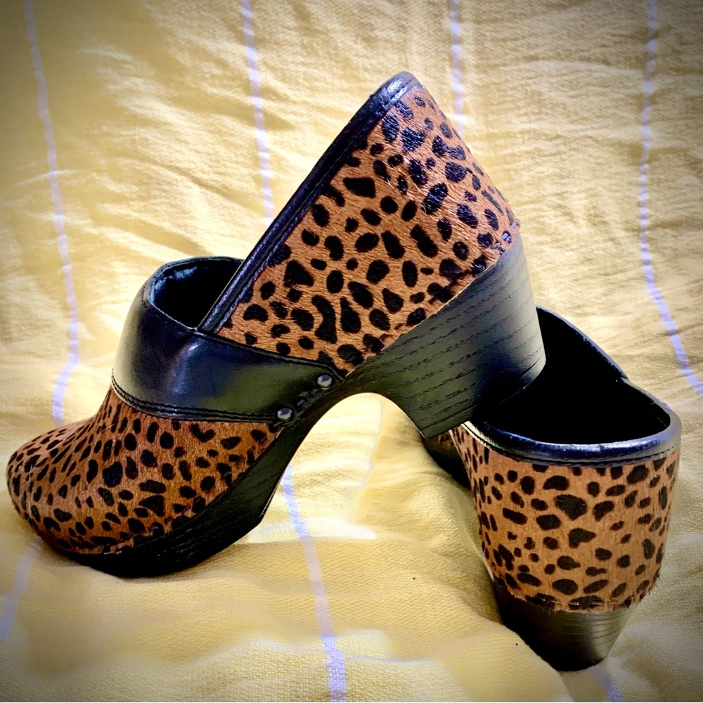 Leopard Print Women's Clogs - Brown Animal Print Slip-On